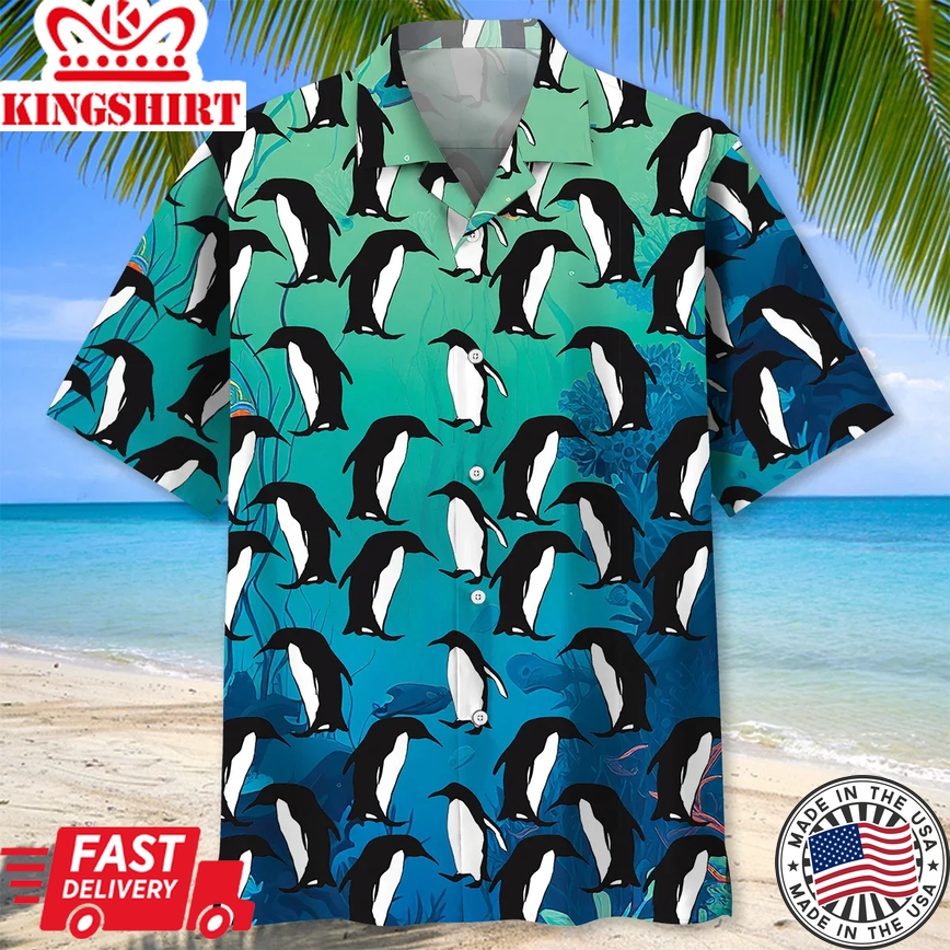 Penguins Ocean Trendy Hawaiian Shirt, Penguin Of The World Shirt, Happy Penguin Awareness Day, Penguin Shirt, Penguin Lover