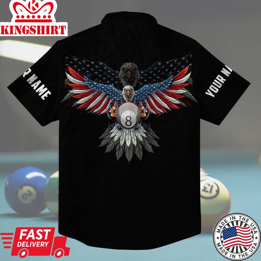 Personalized Billiard American Eagles Polo