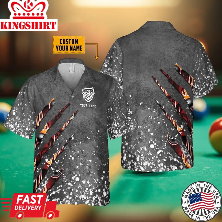 Personalized Billiards Paint Splash Trendy Hawaiian Shirt, Pool Player Aloha Shirt