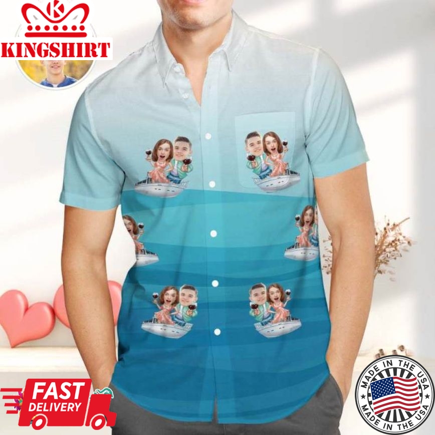 Personalized Couple Photo Trending Hawaiian Shirts Hawaiian Shirts For Men, Great Valentines Gift