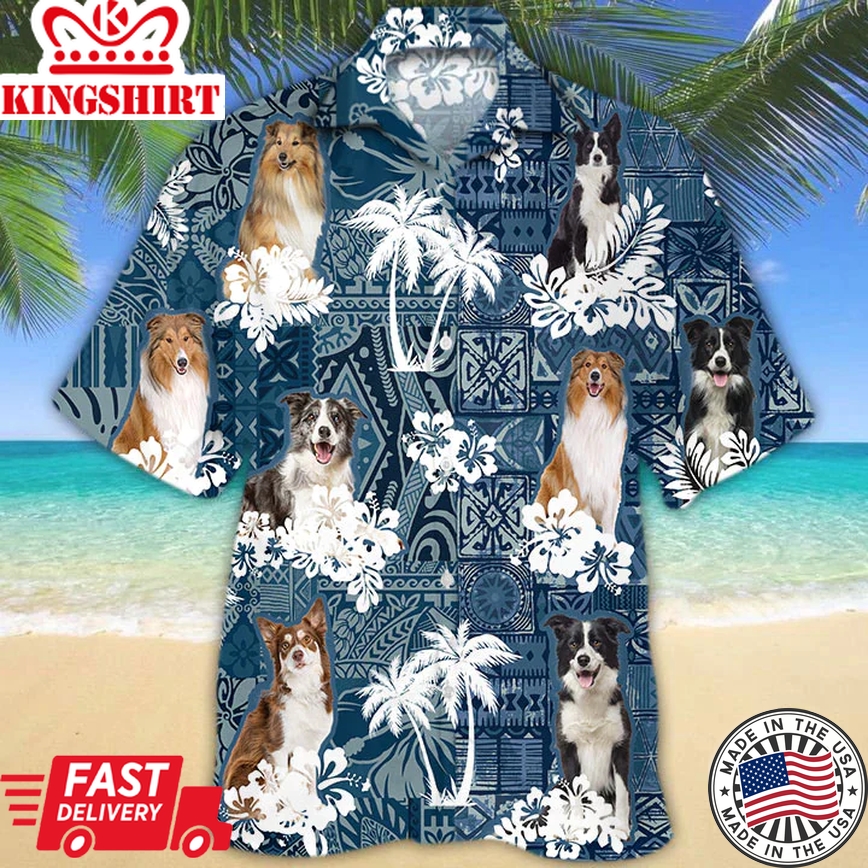 Personalized Dog Aloha Shirt, Collie Trendy Hawaiian Shirt, Flowers Aloha Shirt For Dog Lovers