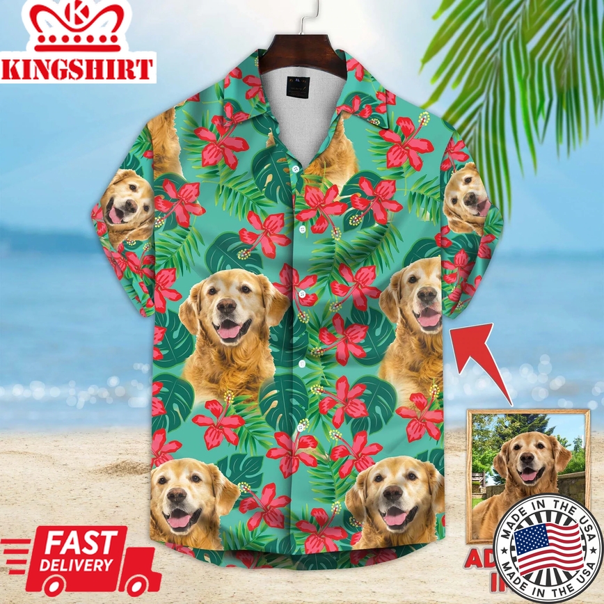 Personalized Dog Aloha Shirt, Dog Flowers Pattern Short-Sleeve Trendy Hawaiian Shirt, Dog Trendy Hawaiian Shirt For Men, Women