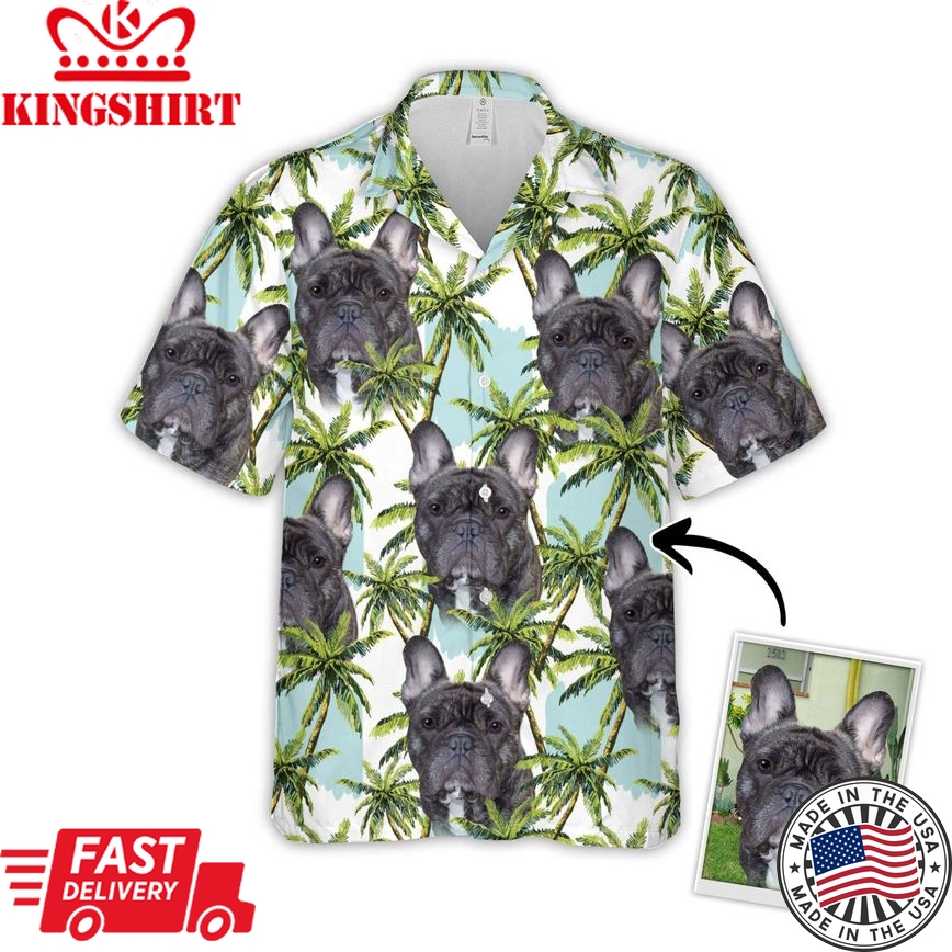 Personalized Gift For Pet Lovers Floral Summer With Palm Trees Pattern Hawaiian Shirt