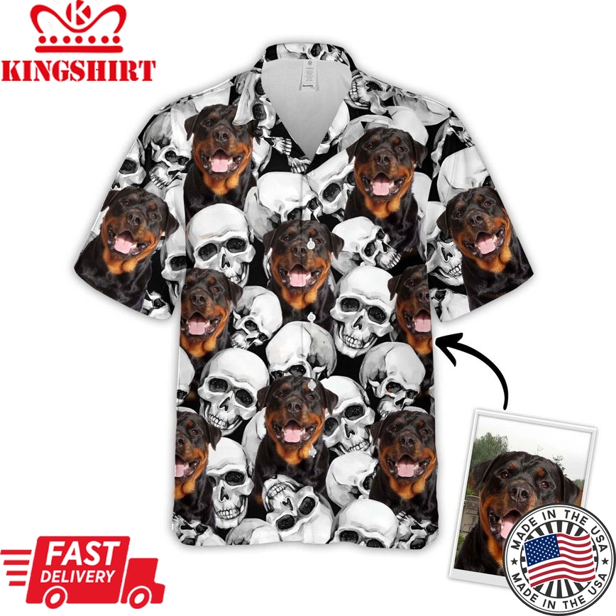 Personalized Gift For Pet Lovers Skull Shirt-Sleeve Hawaiian Shirt