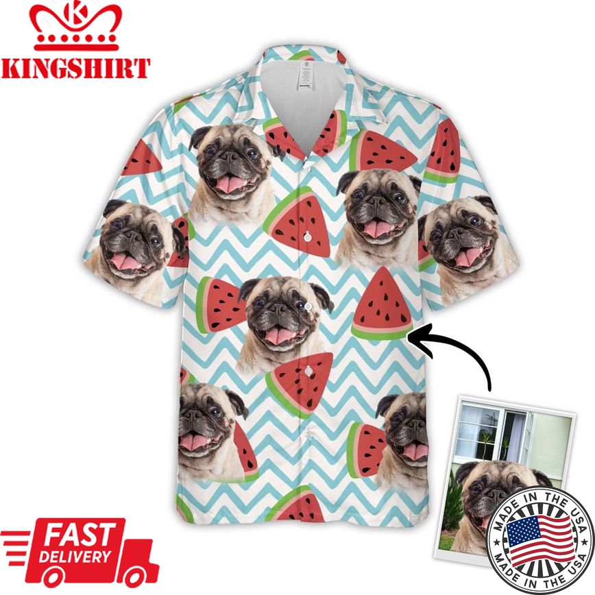 Personalized Gift For Pet Lovers Watermelon Pattern White Color Hawaiian Shirt