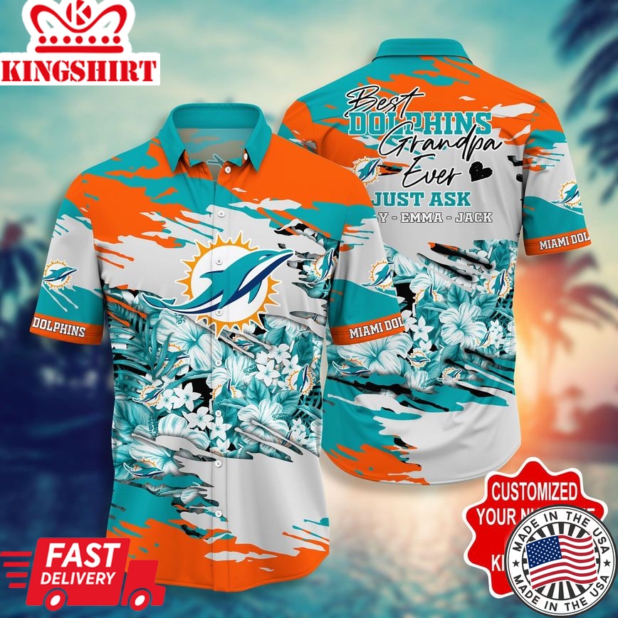 Personalized Miami Dolphins NFL Hawaiian Shirt