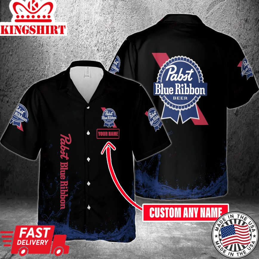 Personalized Name Pabst Blue Ribbon Tropical Shirt