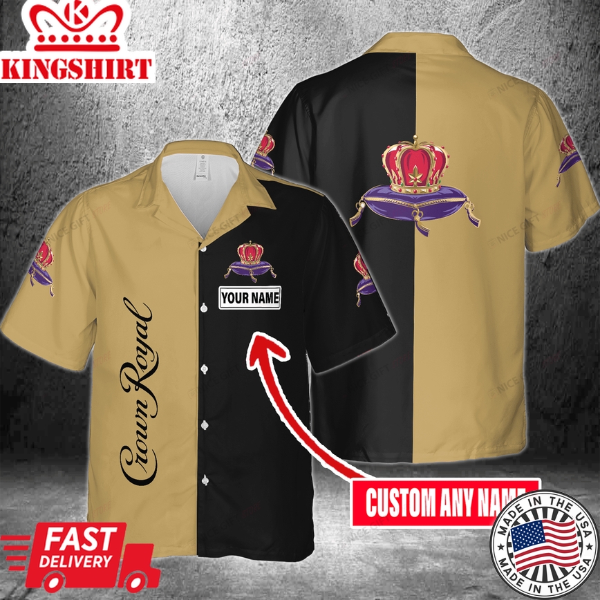 Personalized Name Print on Crown Royal Aloha Shirt