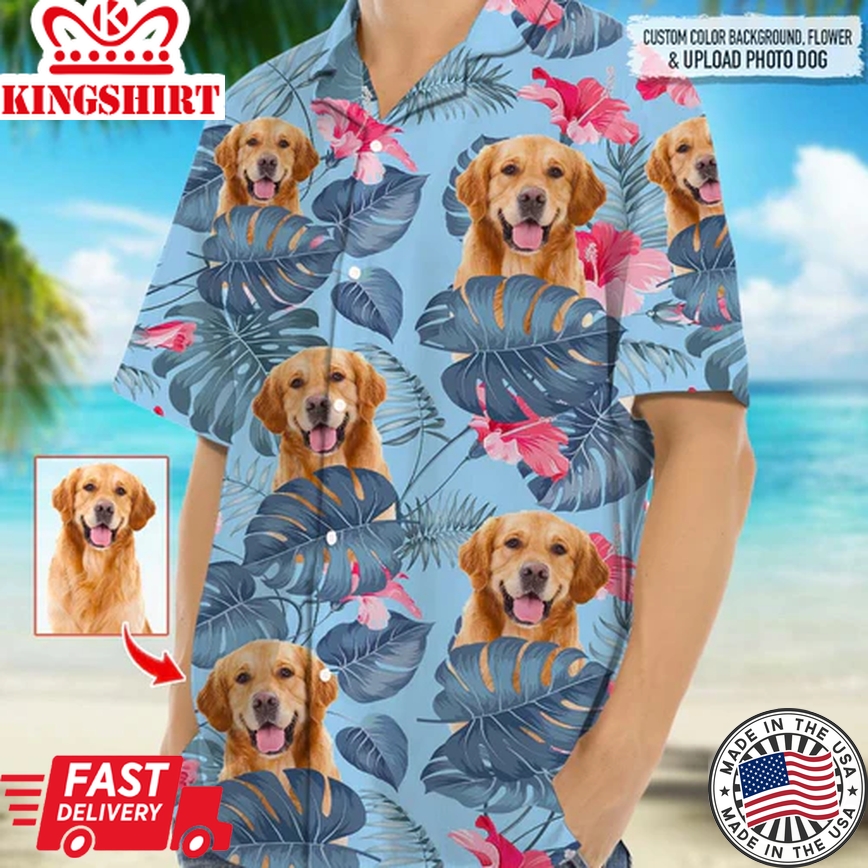 Personalized Photo Dog Men's Trendy Hawaiian Shirt