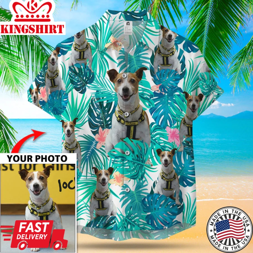 Personalized Photo Dog Trendy Hawaiian Shirt, Tropical Trendy Hawaiian Shirt Dog, Trendy Hawaiian Shirts For Men