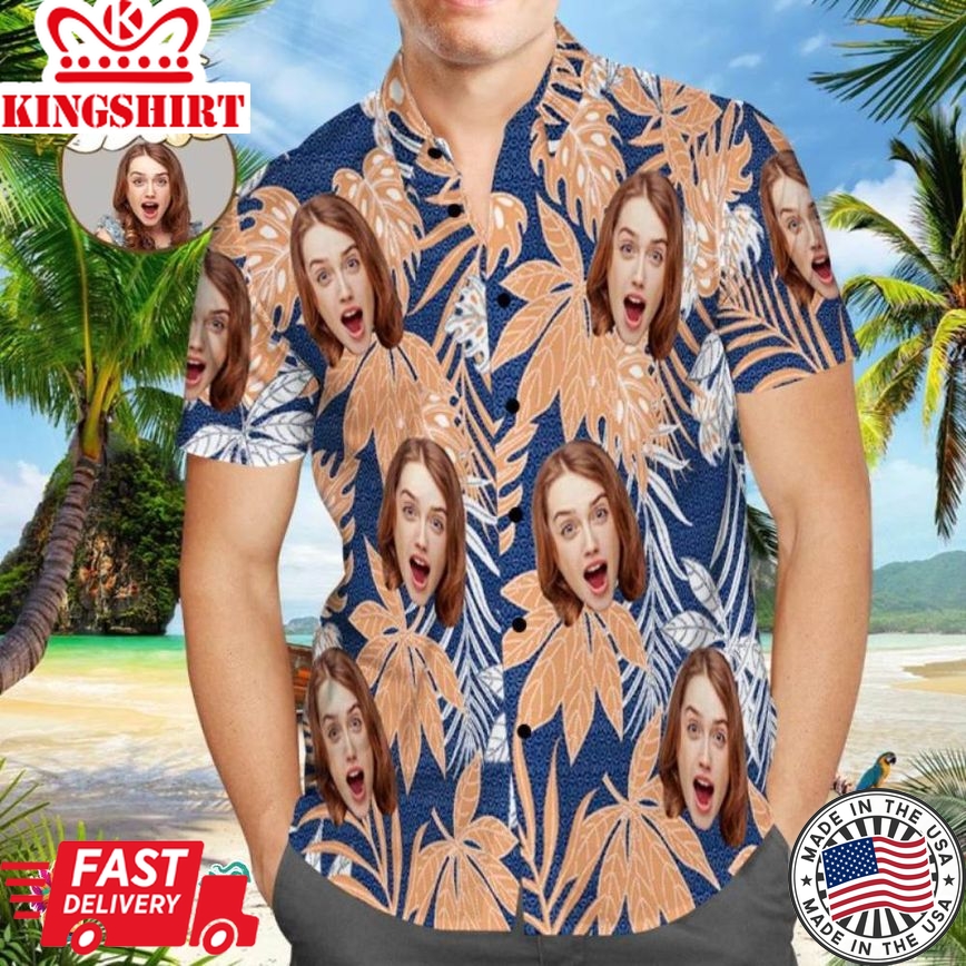 Personalized Photo Vintage Aloha Trending Hawaiian Shirts Hawaiian Shirts, Summer Tropical Shirts Short Sleeve Button-Down