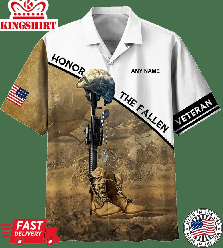 Personalized Veteran Shirt, Honor The Fallen Custom Name Hawaiian Shirt