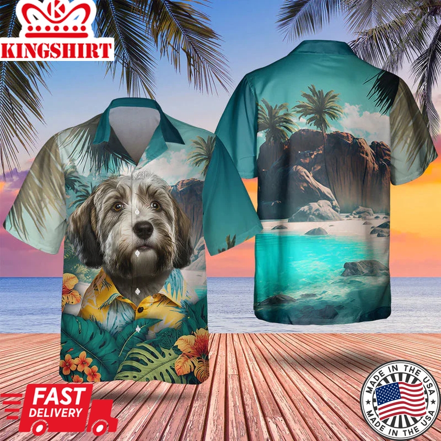 Petit Basset Griffon VendeEn 3D Trendy Hawaiian Shirt, Dog Lover Trendy Hawaiian Shirt, Summer Trendy Hawaiian Shirt For Men And Women