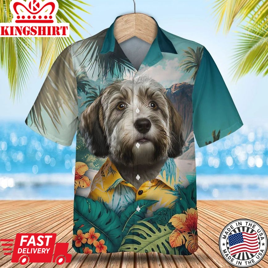 Petit Basset Griffon Vendeen - 3D Tropical Trendy Hawaiian Shirt