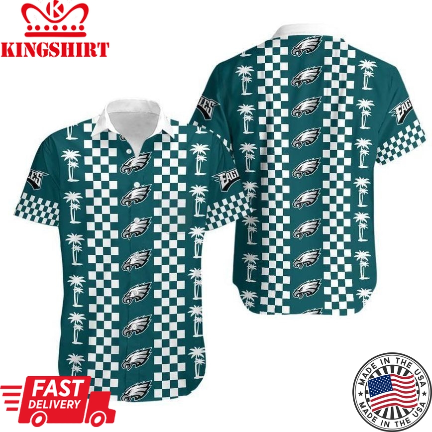 Philadelphia Eagles Coconut Trees Hawaiian Shirt and Shorts: Summer Collection, Beach Vibes