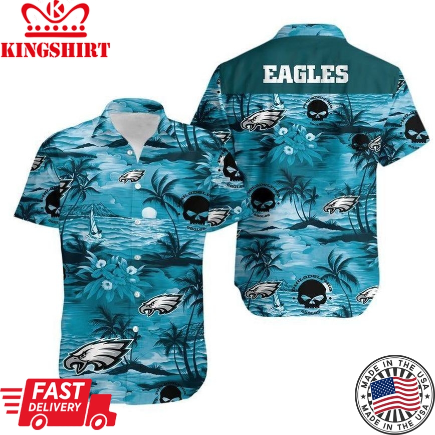 Philadelphia Eagles NFL Football Hawaiian Shirt: Graphic Print, Short Sleeve