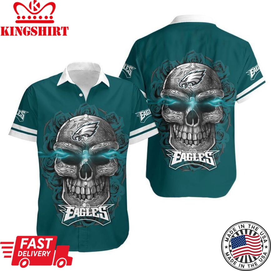 Philadelphia Eagles Sugar Skull NFL Gift for Fan Hawaiian Shirt: Graphic Print