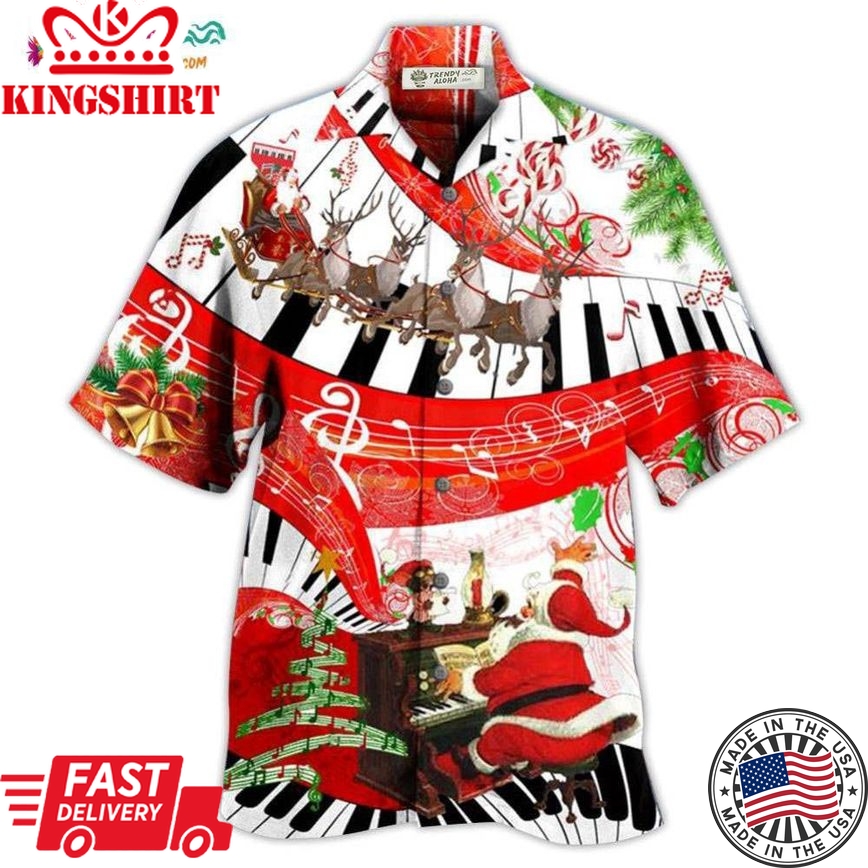 Piano Music Merry Christmas Love Hawaiian Shirt