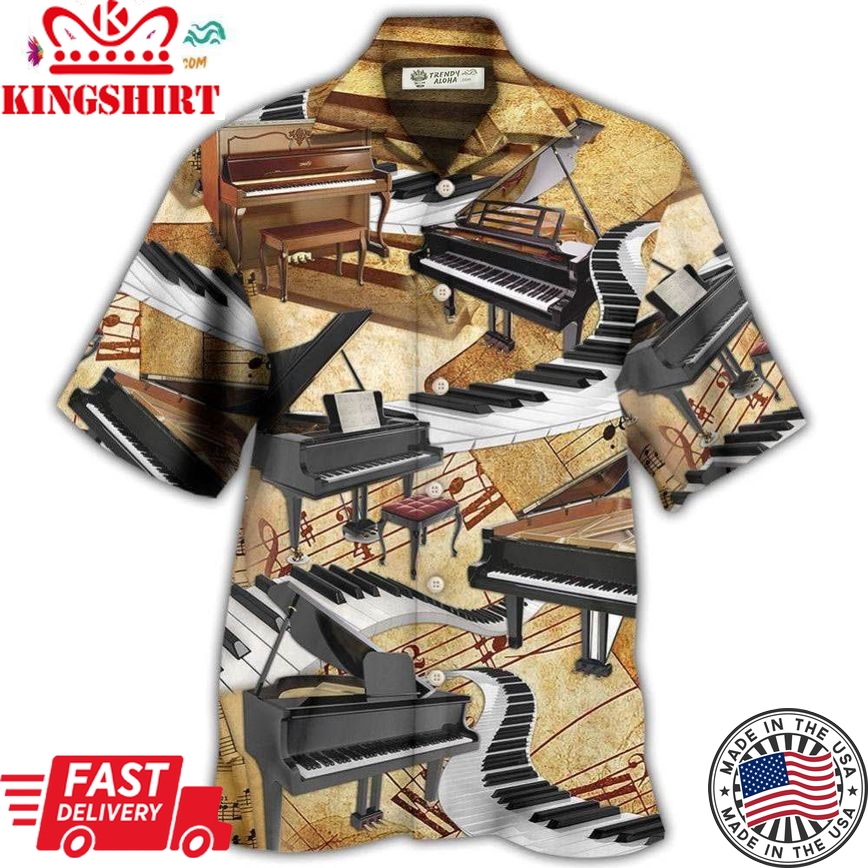 Piano Retro Art Music Lover Hawaiian Shirt