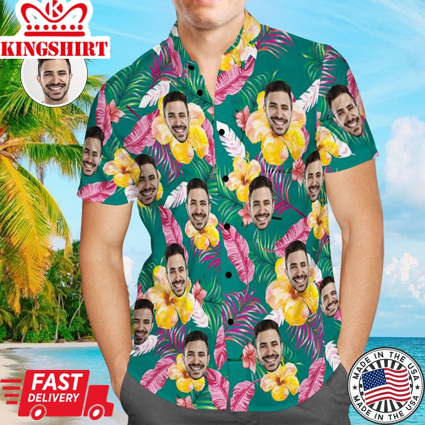 Picture Paradise: Personalized Photo Men's Hawaiian Shirt for a Tropical Look