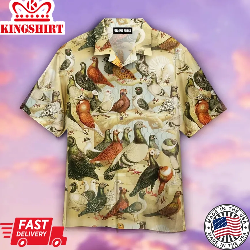 Pigeons Trendy Hawaiian Shirt For