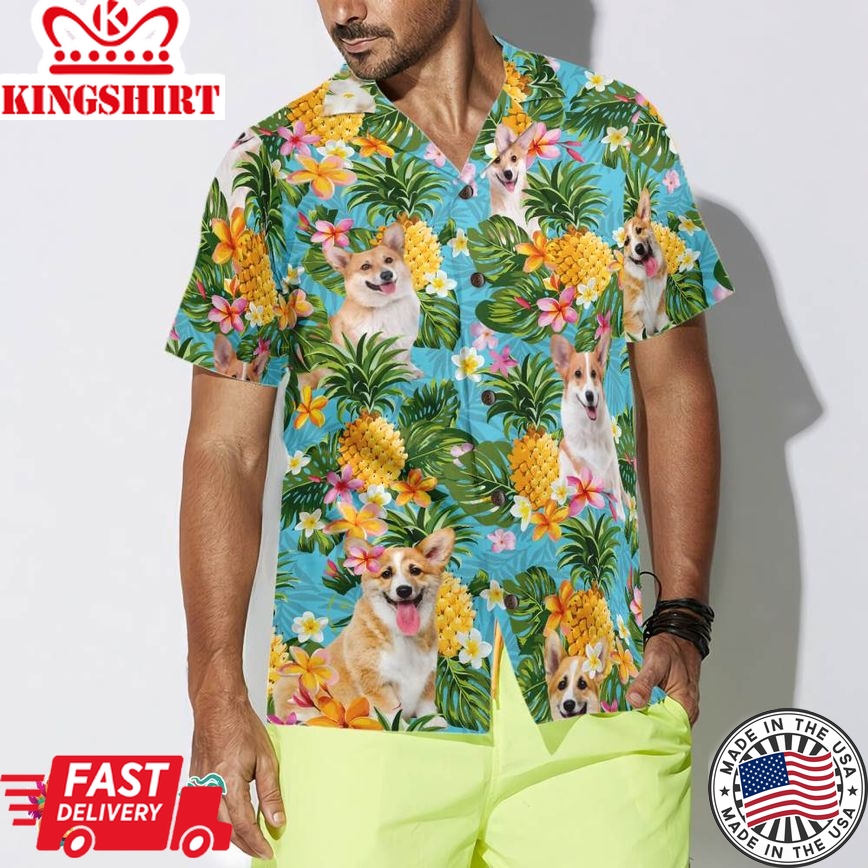 Pineapple Corgis Lover Hawaiian Shirt