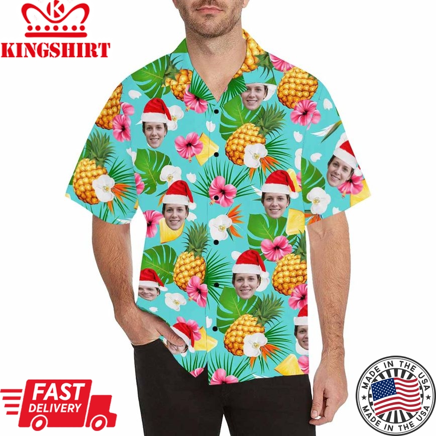 Pineapple Flower Unisex & Teenage Tropical Aloha Shirt Men's Hawaiian Shirt