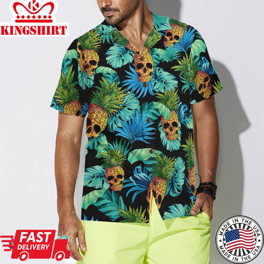 Pineapple Skull & The Tropical Leaves Hawaiian Shirt