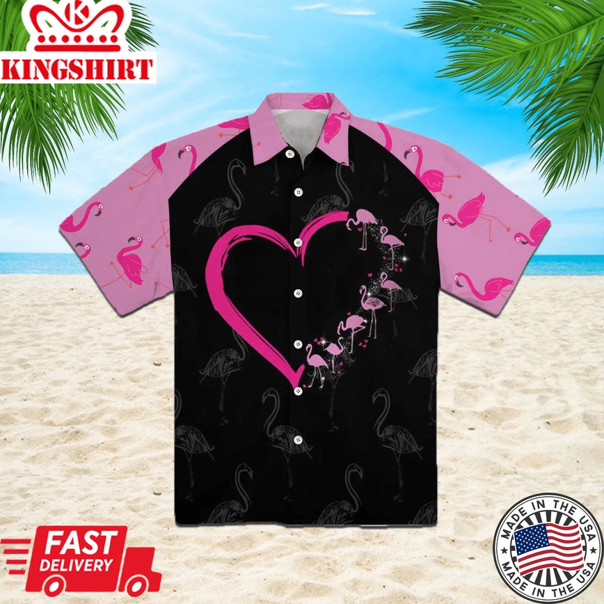 Pink Flamingo Trendy Hawaiian Shirt