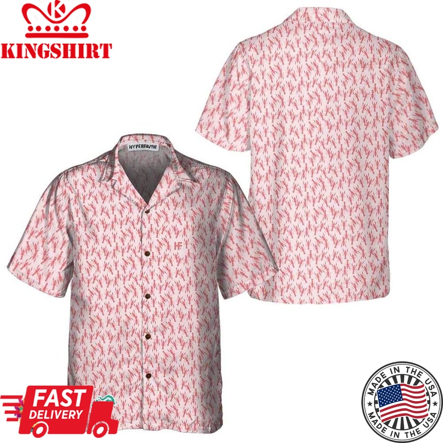 Pink Lobster Hawaiian Shirt, Unique Lobster Shirt, Lobster Print Shirt For Adults