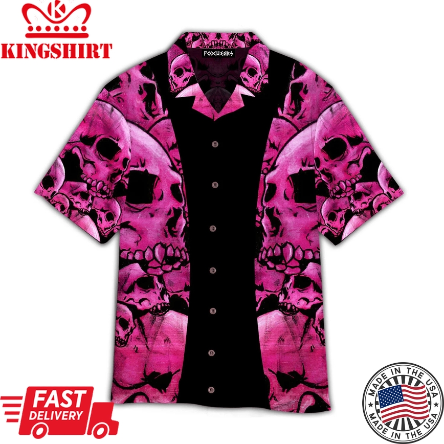 Pink Skull Trendy Hawaiian Shirt