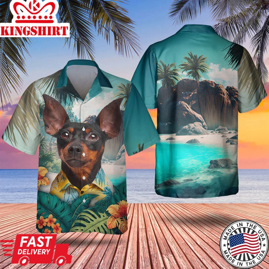 Pinscher Tropical Trendy Hawaiian Shirt, Dog Lover Trendy Hawaiian Shirt, Summer Gift For Men And Women