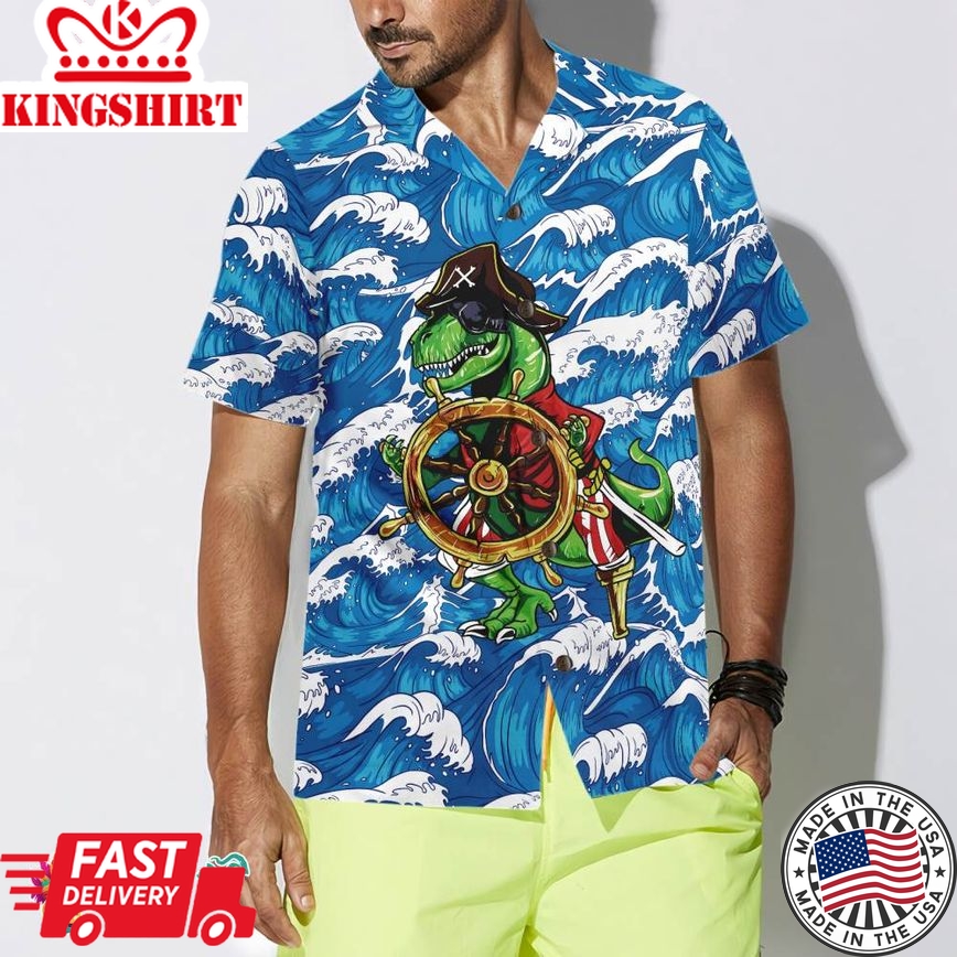 Pirate Dinosaur Hawaiian Shirt