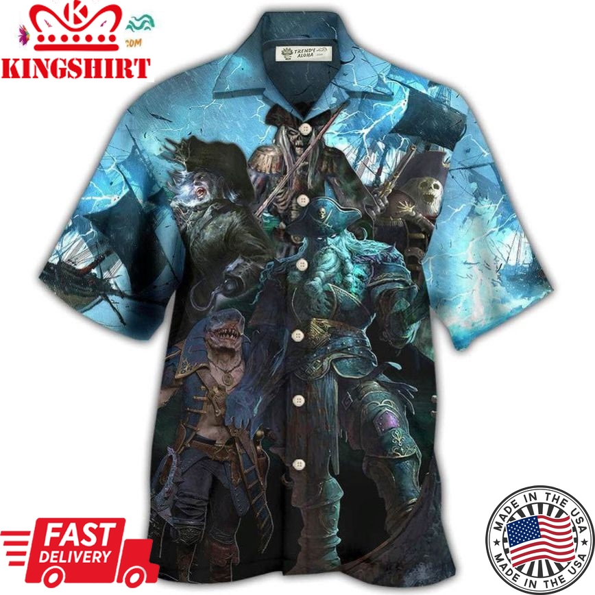 Pirate Monster Storm Sea Hawaiian Shirt