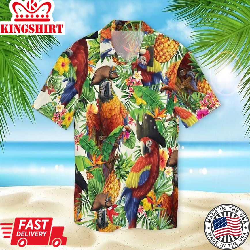 Pirate Parrot Trendy Hawaiian Shirt