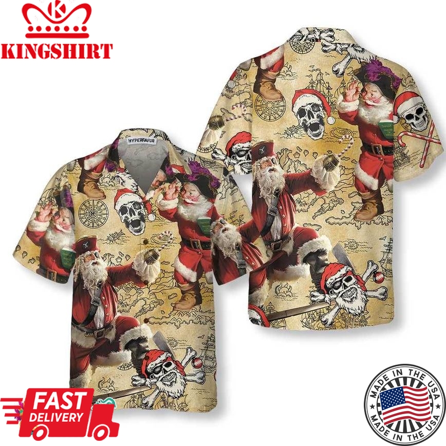 Pirate Santa Claus Hawaiian Shirt, Funny Santa Shirt For Men, Best Gift For Christmas