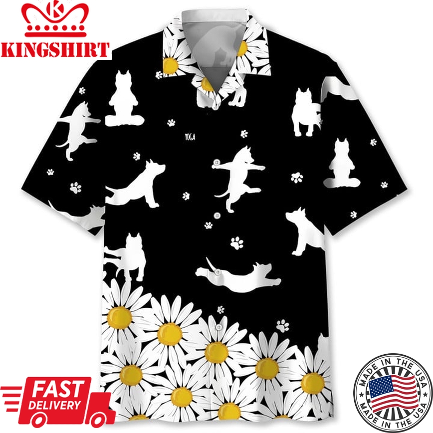 Pit Bull Daisy Flower Trendy Hawaiian Shirt