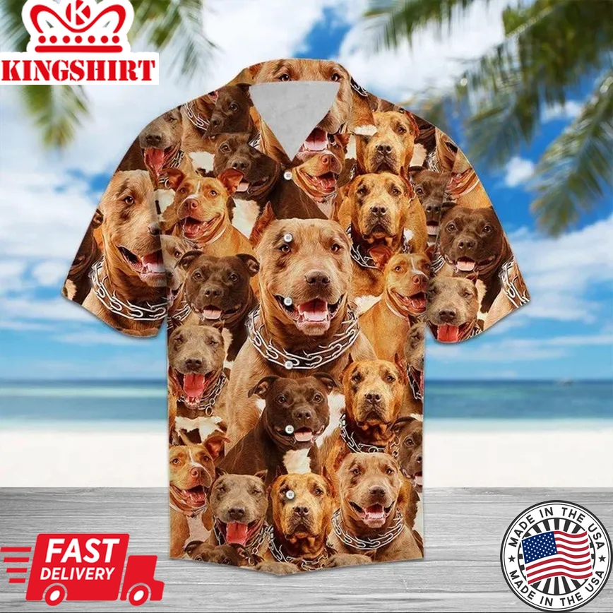 Pitbull Love Dog Breed Design Trendy Hawaiian Shirt For Men And Women