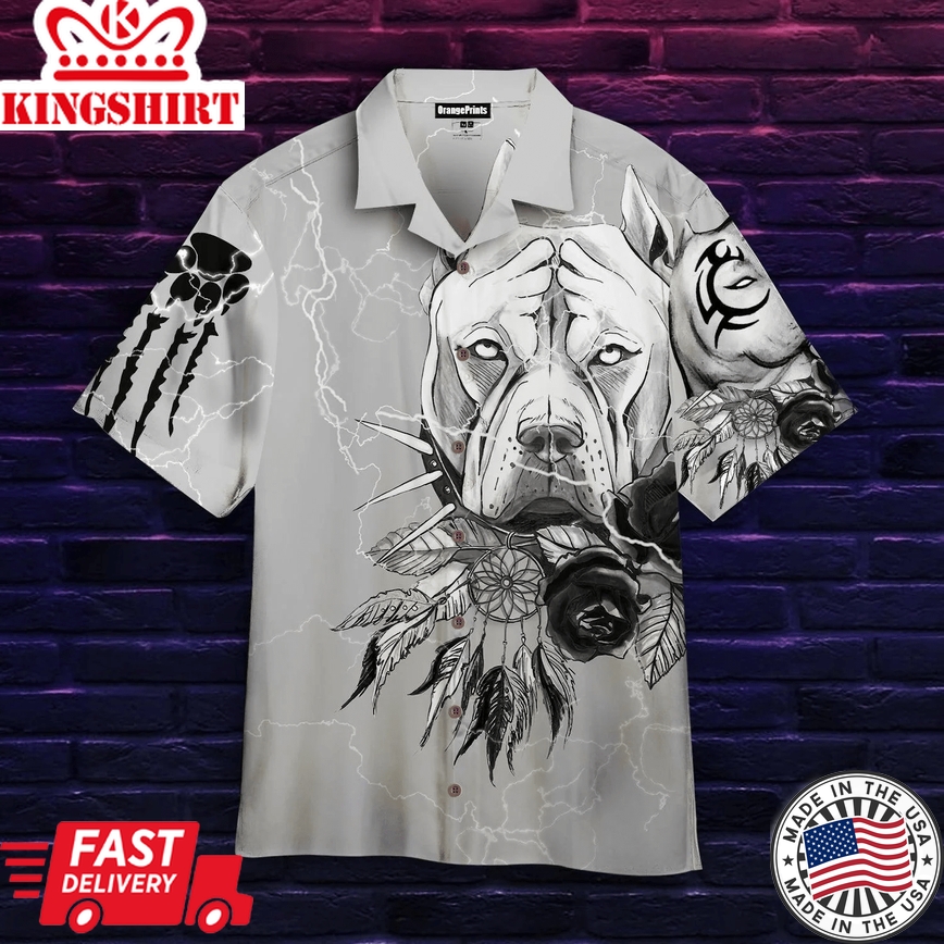 Pitbull Tattoo Trendy Hawaiian Shirt For