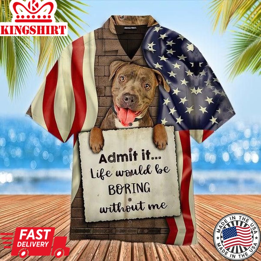 Pitbull Trendy Hawaiian Shirt For