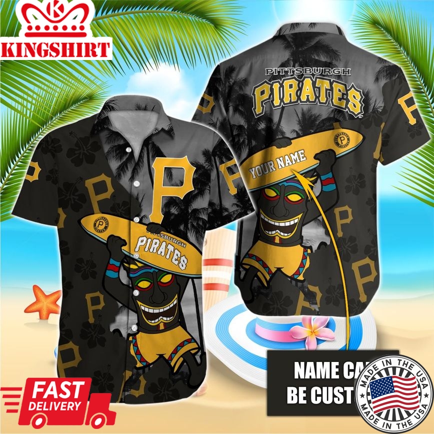 Pittsburgh Pirates Customized Name Print Aloha Shirt