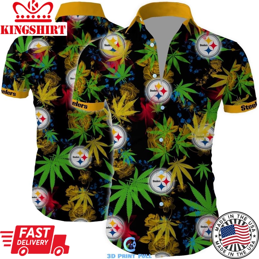 Pittsburgh Steelers Cannabis All Over Printed Hawaiian Shirts