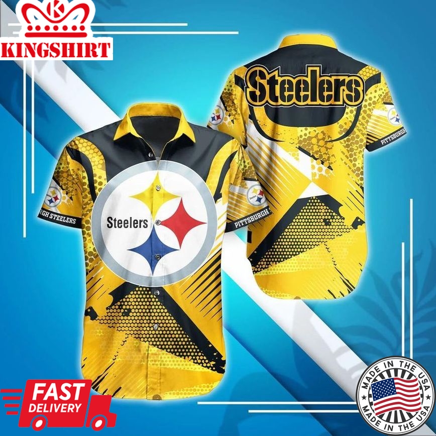 Pittsburgh Steelers NFL Hawaiian Shirt And Short Summer, Short Sleeve Button Down Shirt Perfect Gift For Big Fans