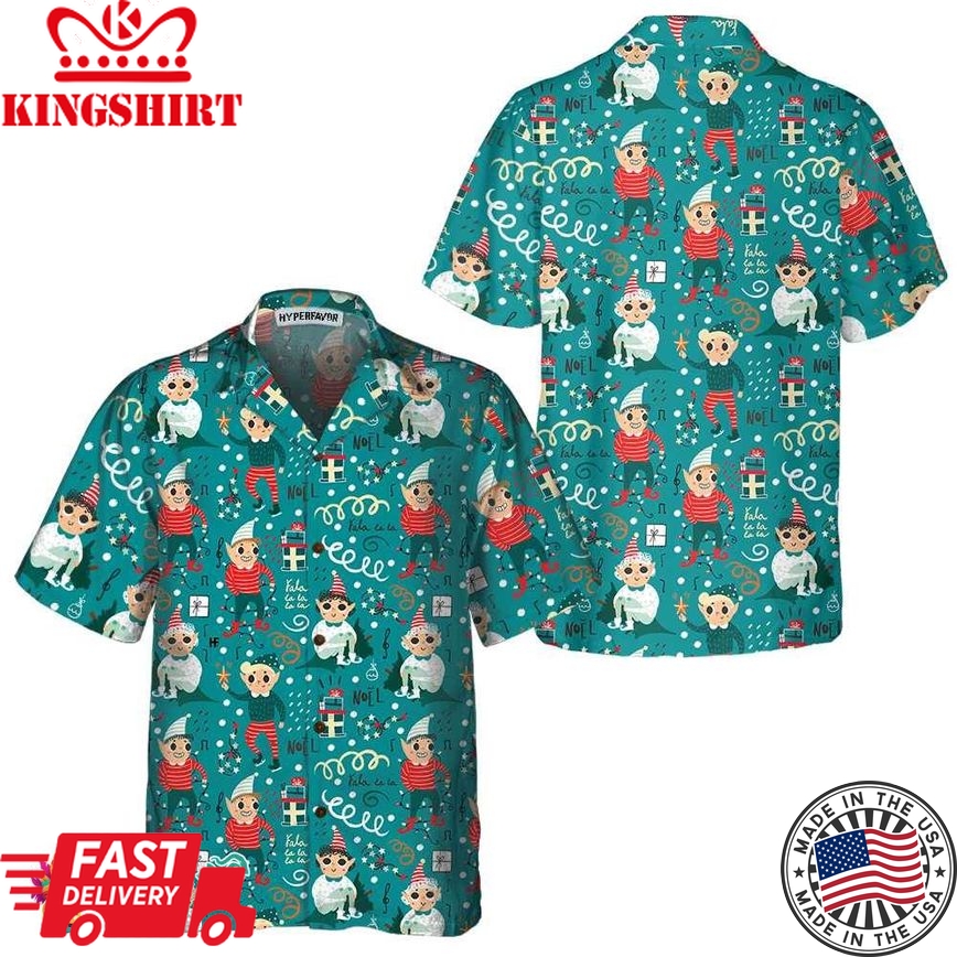 Playful Christmas Elves Hawaiian Shirt, Funny Elf Christmas Shirt, Best Christmas Gift Idea