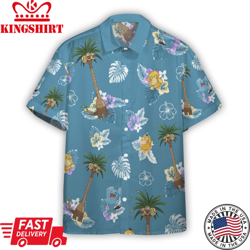 Pokemon Hawaiian Shirt Tropical Alolan Exeggutor Hawaii Shirt Pokemon Aloha Shirt