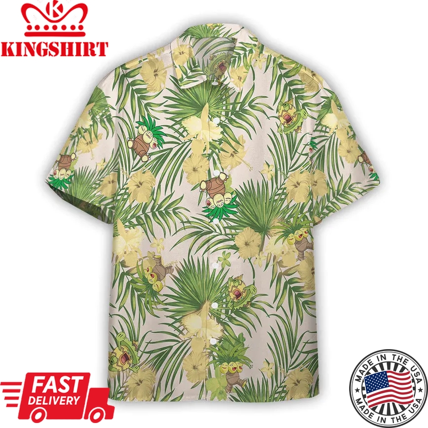 Pokemon Trendy Hawaiian Shirt Exeggutor Palm Leafs Hawaii Shirt Pokemon Aloha Shirt 2022