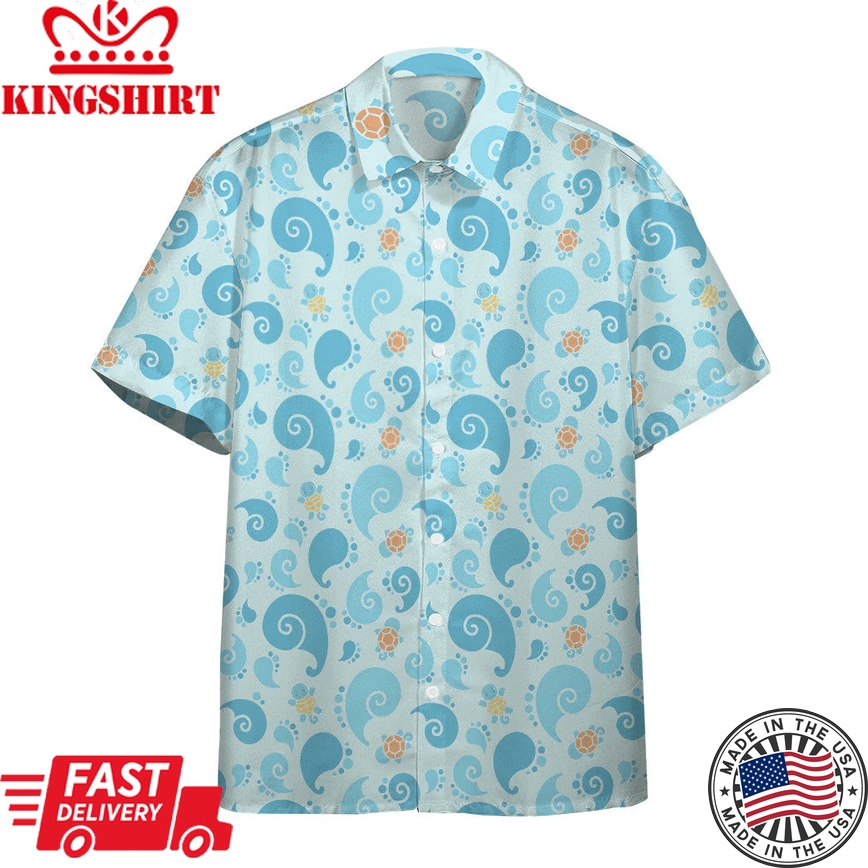 Pokemon Trendy Hawaiian Shirt Squirtle Pattern Cute Blue Hawaii Shirt Pokemon Aloha Shirt 2022