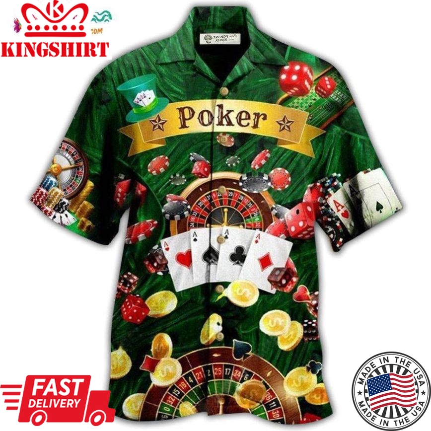 Poker Gambling Born To Play Poker Forced To Work Hawaiian Shirt