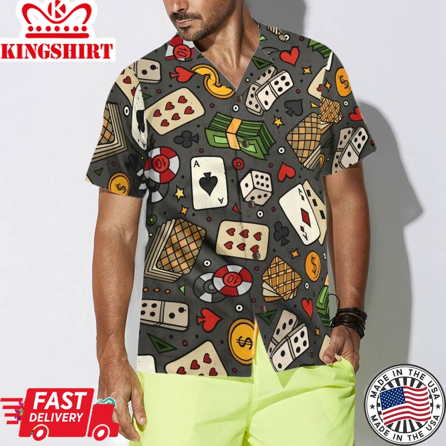 Poker Seamless Pattern 02 Hawaiian Shirt