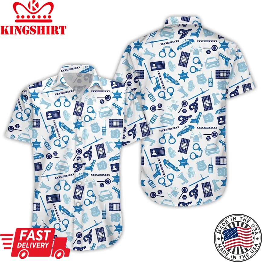 Police Trendy Hawaiian Shirt, Summer Holiday Gift Ideas For Police